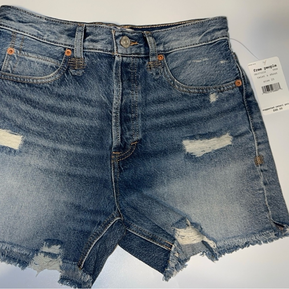 Free People Blue Denim Shorts
